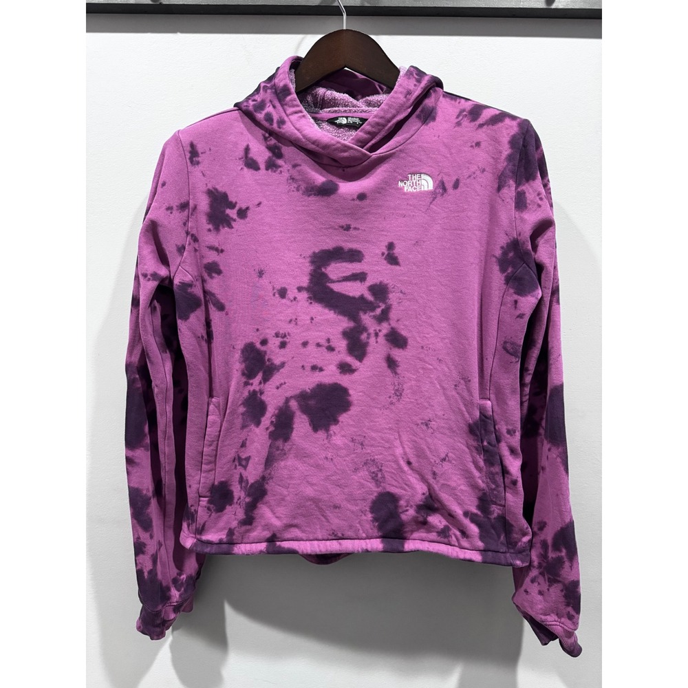 The North Face Purple Tie Dye Hoodie Girls XL Pullover Sweatshirt small‎ Hole